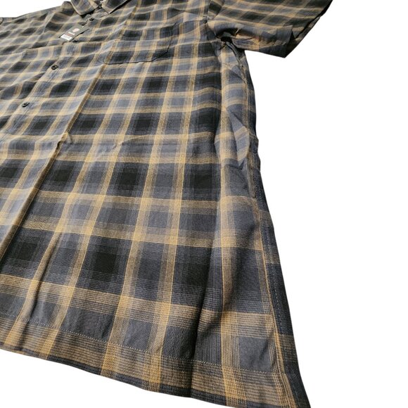 YAGO Men's Short Sleeve Plaid Button Down Shirt 5XL - Picture 7 of 8